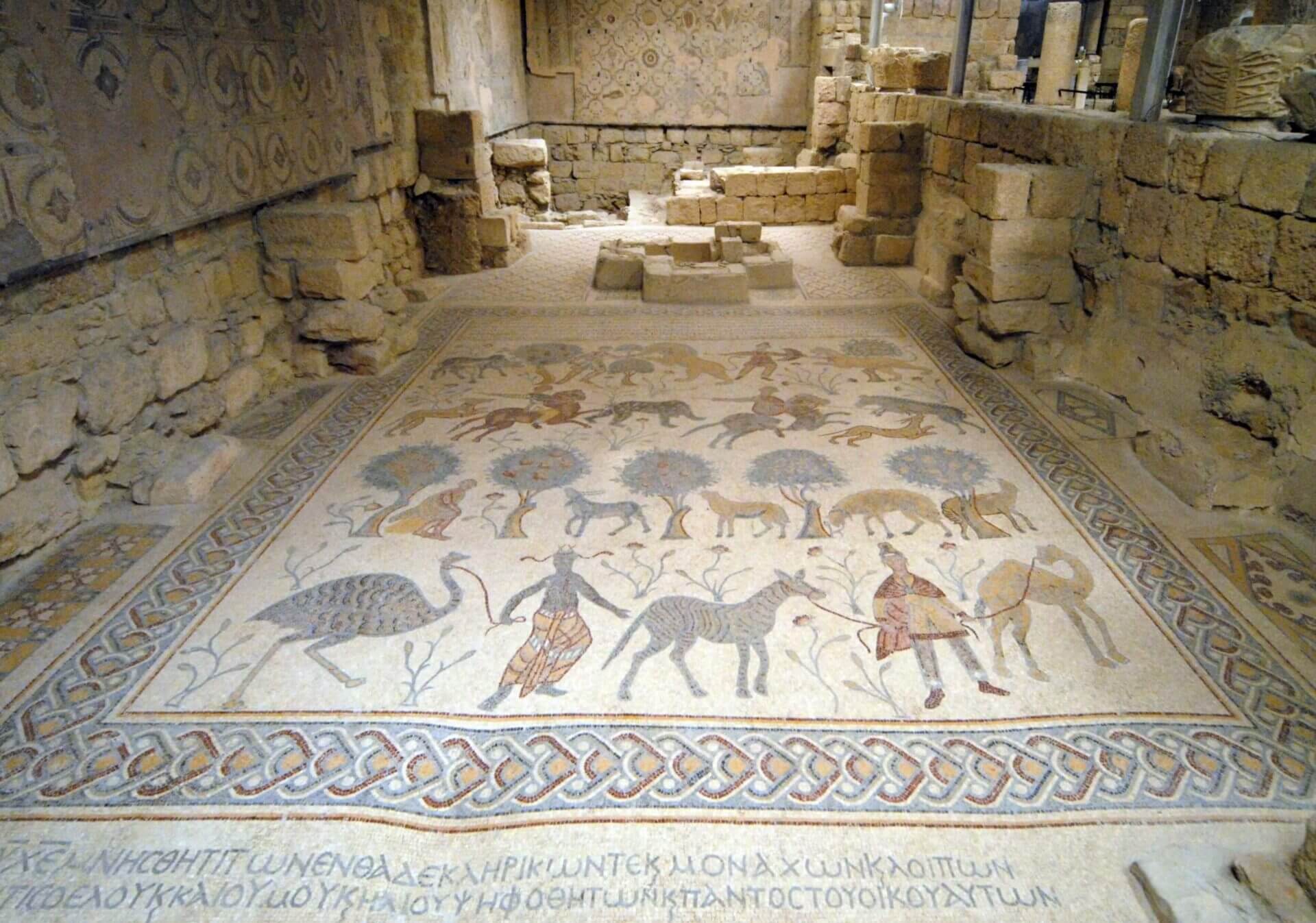 mount-nebo-madaba-governorate-jordan-ancient-byzantine-mosaic-in-the-diaconicon-baptistery-of-the-basilica-of-moses-depicting-pastoral-and-hunting-scenes-african-fauna-photo-by-mtorres-stockpack-istock
